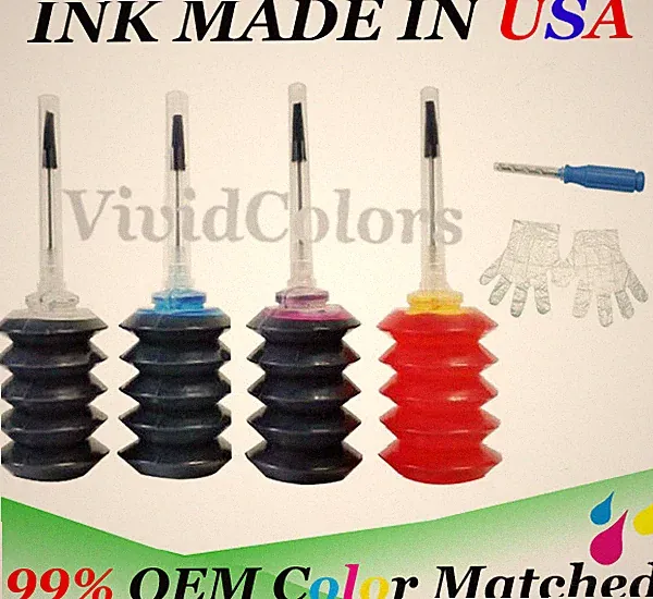 4-Color Bulk Ink Refill Kit for Canon Inkjet Printer Cartridges