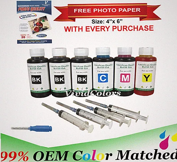 4-Color Bulk Ink Refill Kit for Canon Inkjet Printer Cartridges 600 ml Total