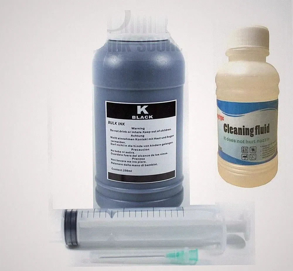 500ml BK Dye Refill Ink for Canon Refillable Cartridges CISS plus liquid clean