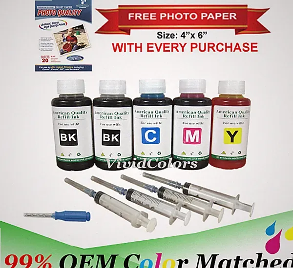 5x100ml Ink Refill For Canon PGI-280XXL CLI-281XXL PIXMA TR7520 TR8520 TS9120