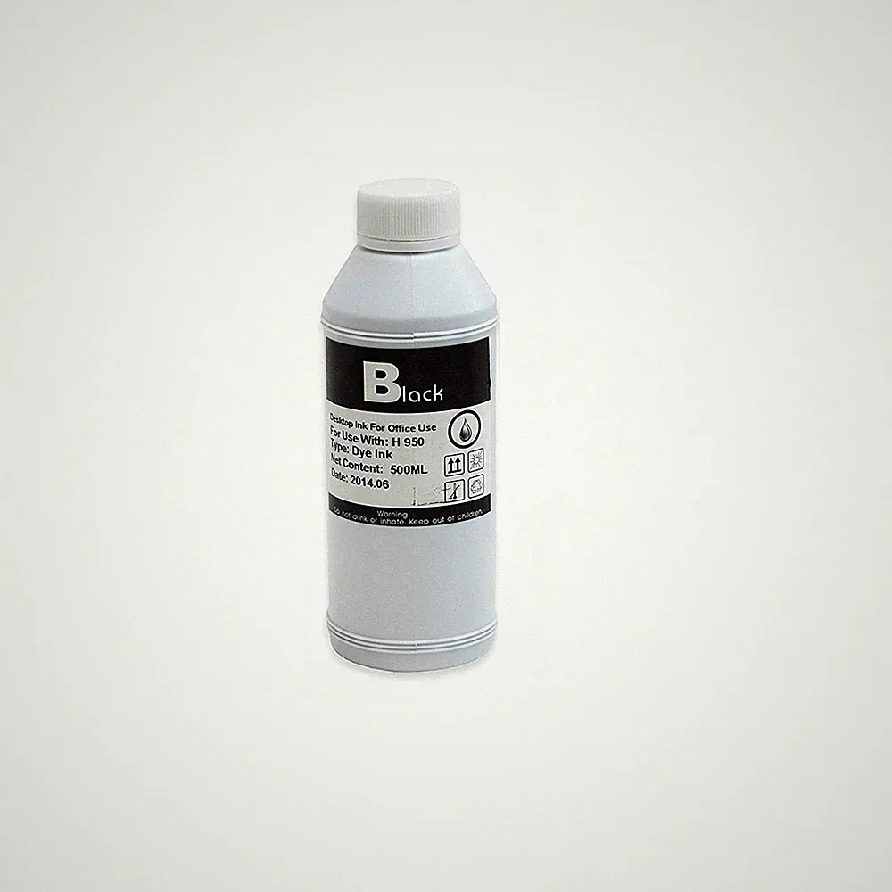 Black Bulk Refill Ink 500 ml Bottle Dye Color for All Inkjet Printer Cartridge