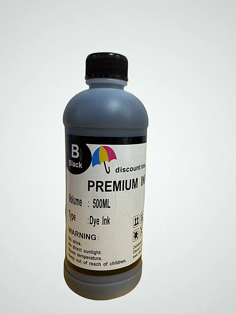 Black Bulk Refill Ink 500ml Bottle Dye Color for All Inkjet Printer Cartridge