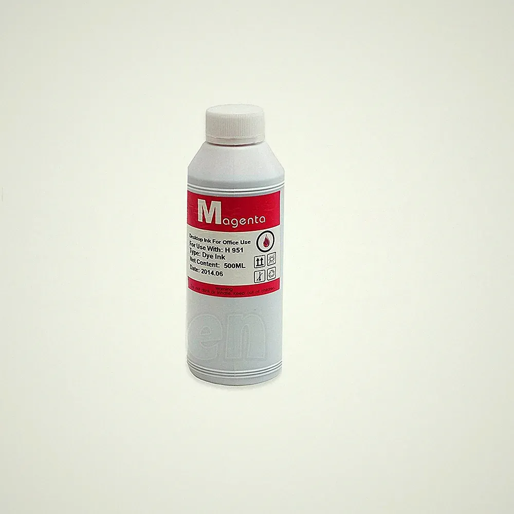 Magenta Bulk Refill Ink 500ml Bottle Dye Color for All Inkjet Printer Cartridge